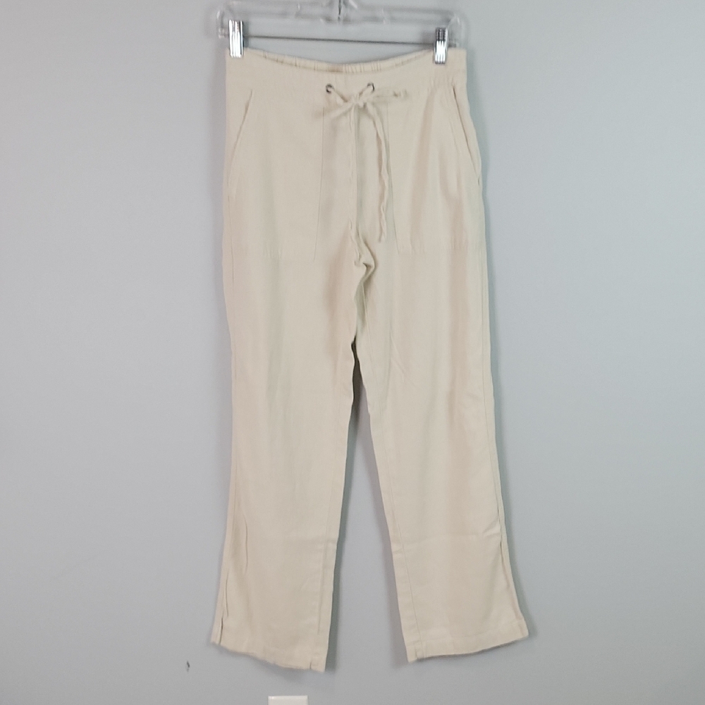 Nicole Miller cream linen pants size small